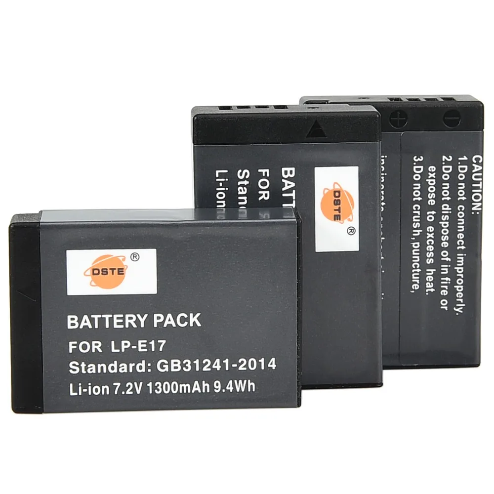 

DSTE 3PCS LP-E17 Rechargeable Battery for Canon EOS M3 200D 750D 760D T6i T6s 8000D Kiss X8i EOS 250D Rebel SL3 Kiss X10