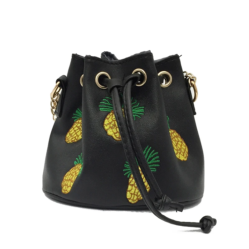 

Fashion Pure Color Women Shoulder Bag Drawstring Pineapple Lady Bucket Bag for Girls Messenger Bags Shopping Crossbody Bags