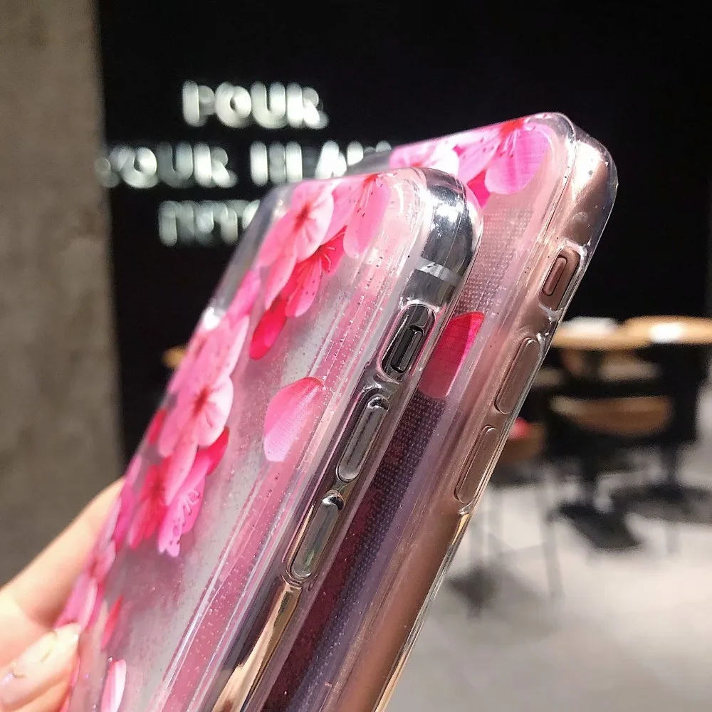 Flamingo Pattern Bling Liquid Clear Soft Case Cover on sfor Huawei P Smart P20 Lite Mate 20 Honor 8X Y5 Y6 Y9 2018 P10 Nova 3 6X (2)