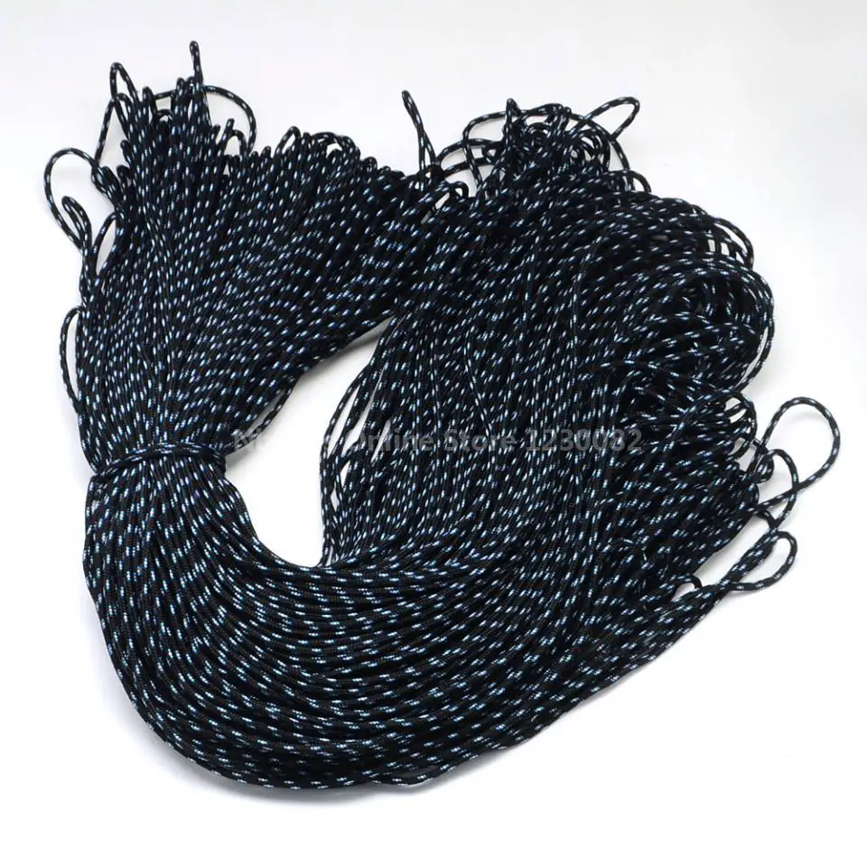 

Rock Climbing Ropes, Polyester & Polypropylene Paracords, Black, 2mm; about 100m/bundle