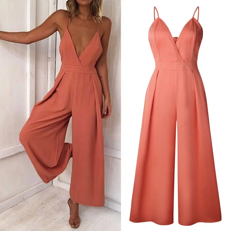 

Summer Jumpsuit Sexy Backless Women Clubwear Summer Playsuit Bodycon Party Jumpsuit Romper Trousers Long Pants