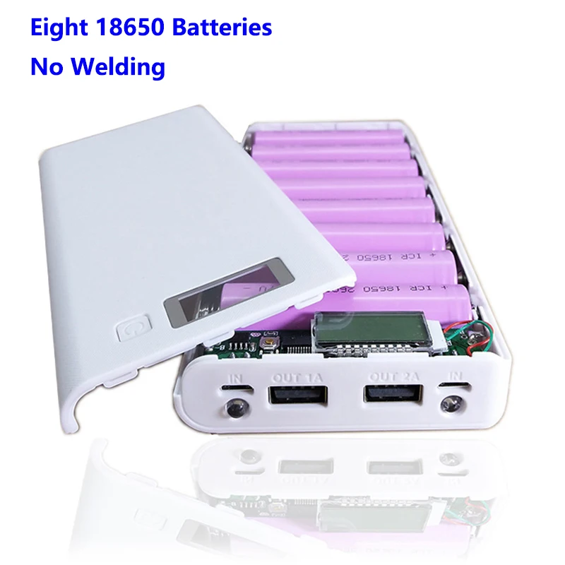 

2019 Very Cheap Power Bank Case 5V Dual USB 8x18650 Battery Holder Box Mobile Phone Charger DIY Shell Case For Iphone