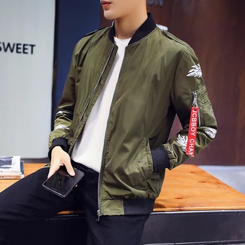 

Bormandick New Spring Autumn Jacket Casual Slim Windbreaker Male Outwear Zipper Thin Coat Brand print KXP18 J82-25 P-BBY