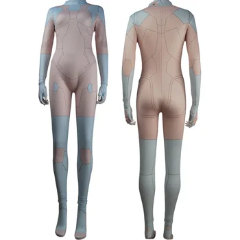 

Ghost In The Shell Major Mira Killian cyborg supersoldier cosplay costume jumpsuit leotard halloween make-up comic-con costumes