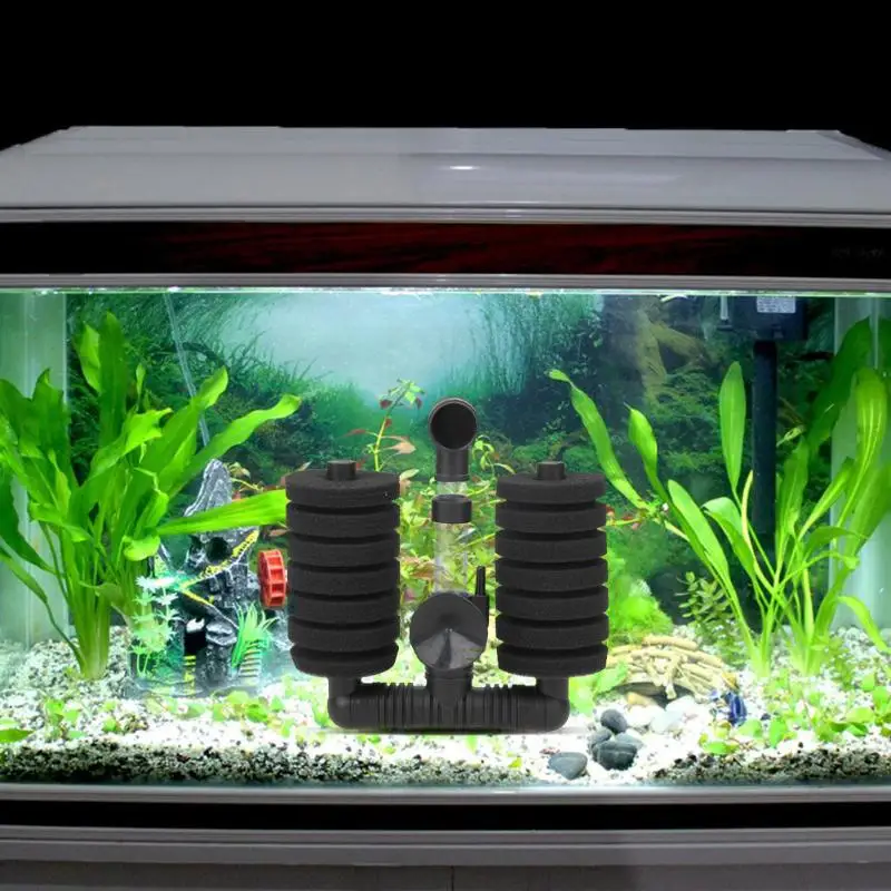 Биохимический Губчатый Фильтр аквариумный аквариум Воздушный скиммер с насосом чистые части с присоской двойной и одной головкой продукты для домашних животных