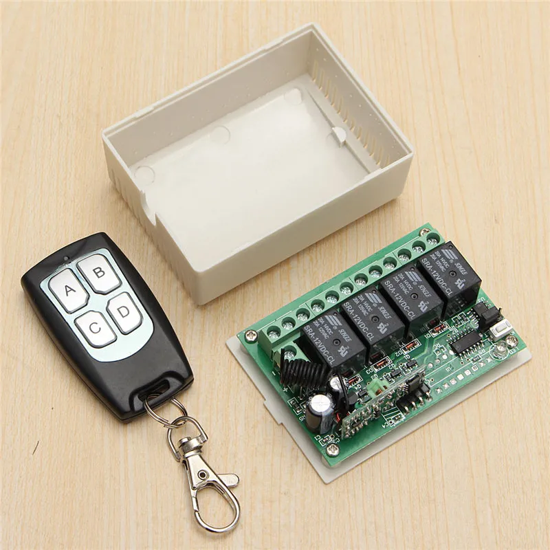 

200m DC 12V 4CH Wireless Remote Control Controller Radio Switch 433mhz Transmitter Receiver High Sensitivity Lowest Price