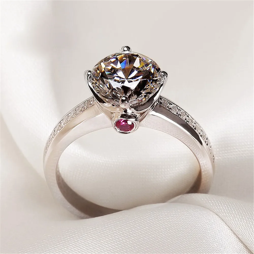 OneRain, Ретро стиль,, 925 из стерлингового серебра, рубиновое, белый топаз, драгоценный камень, обручальное кольцо Cocktail, ювелирные изделия для женщин