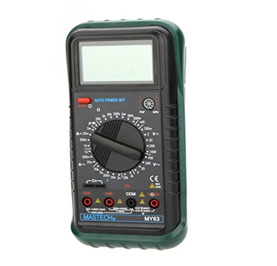 

MASTECH MY63 2000 counts Digital Multimeter DMM w/ Temperature Capacitance & hFE Testers Meters Ammeter Megohmmeter