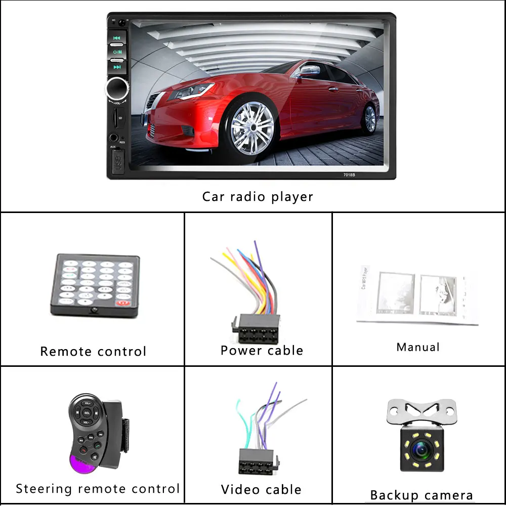 Camecho 2 Din автомагнитола Bluetooth 2din автомобильный мультимедийный плеер " HD сенсорный Автомагнитола MP5 USB аудио стерео с камерой заднего вида