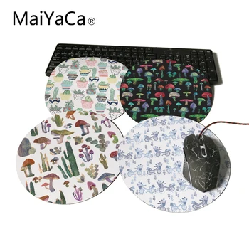 

MaiYaCa Round Mouse Pad Cute Cacti in Pots Cactus and Mushrooms Customize Your Own Image Good Quality Anti-Skid Table Mats