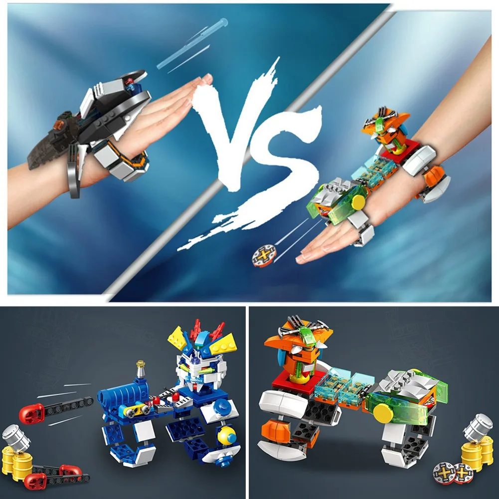 Children's Simulated Building Blocks Shooting Toy Outdoor Wristband Shooting Model Toy Outdoor Simulation Shooting Game Toy