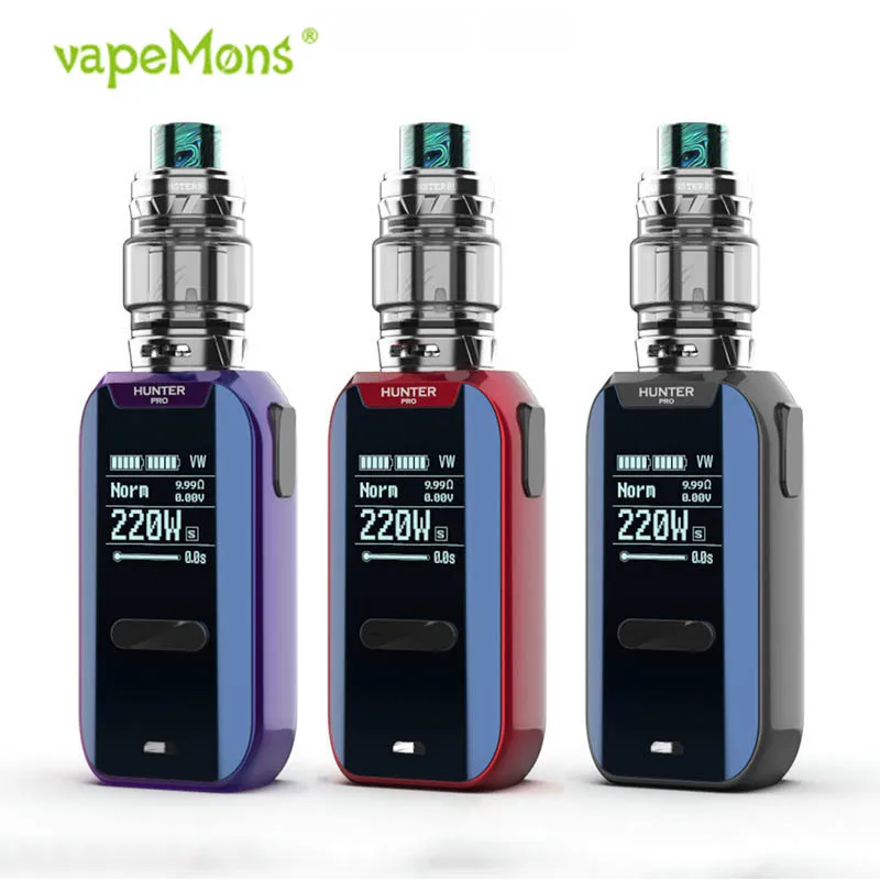 

Original Vapemons Hunter Pro 220W TC Mod Box Vape Kit Fit 18650 Battery 8ml Vaporizer Vaper VS Revenger Electronic Cigarette
