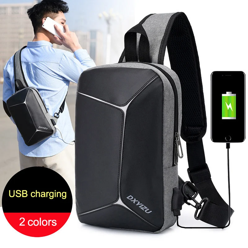 

2019 New Fashion Men Chest Bag Multifunctional Casual Business Polyester Zipper Bag Crossbody Single Shoulder Bags BS88