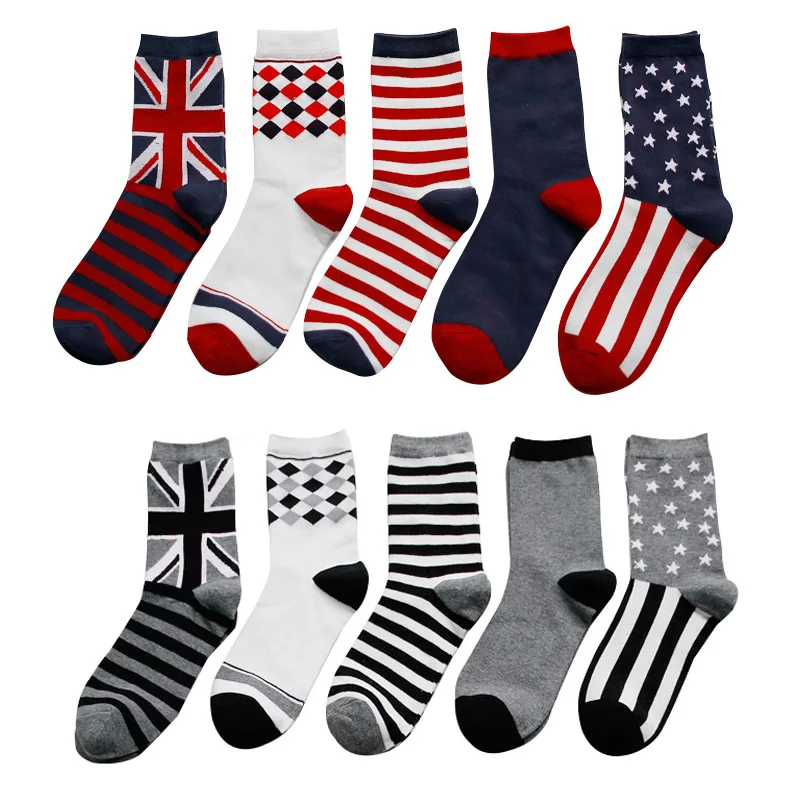 

8 COLOR Cotton British stripe flag socks funny happy socks Unisex Leisure summer socks Multi-color high quality Hot Sale