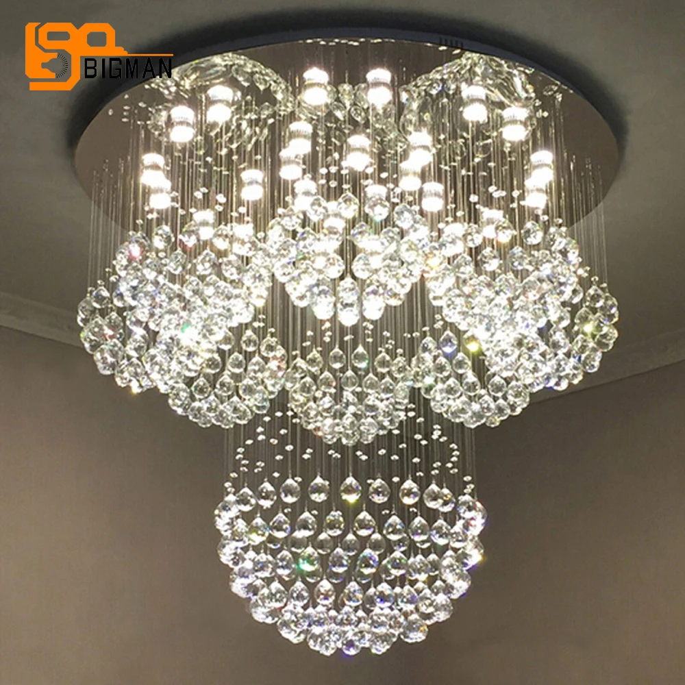 

new luxury crystal chandelier modern chandelier for living room hotel LED chandelier light ,large LED lamp