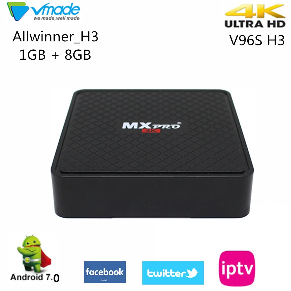 

android mini smart TV box 7.0 OS Allwinner_H3 4K ultra HD smart TV V96S 1G RAM+8G ROM WIFI Google Cast Netflix ip tv set-top box