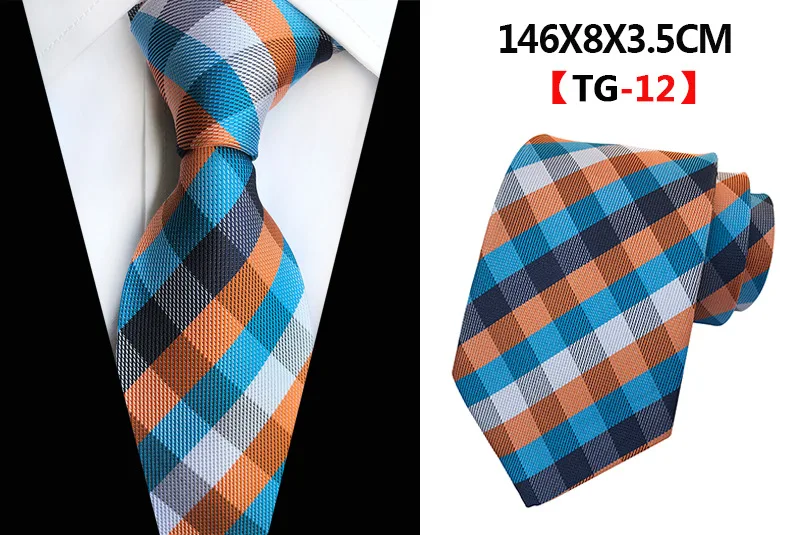 Новые Классические шелковые мужские галстуки в клетку галстуки в полоску 8 см темно-синие галстуки для мужчин строгая Деловая одежда костюм Свадебная вечеринка Gravatas