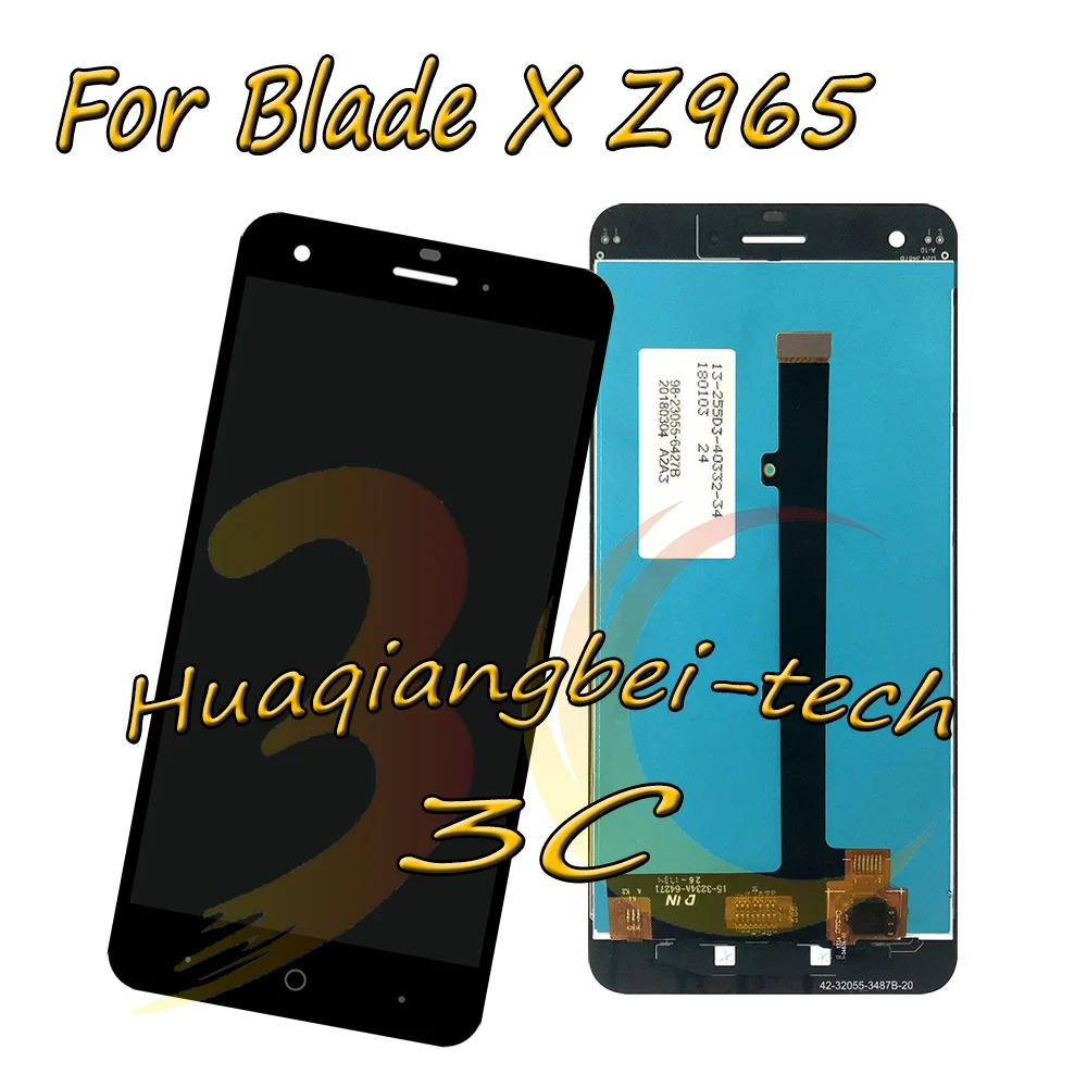 

5.5'' New Black For ZTE Blade X Z965 LTE Full LCD DIsplay + Touch Screen Digitizer Assembly Replacement 100% Tested