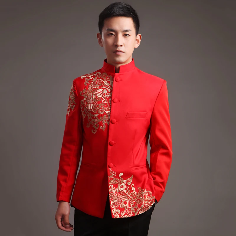 red tunic men satin blouse tops traditional chinese tunic suits for men clothing for tang suit tai chi costume oriental top