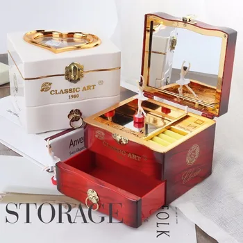 

Classic Jewel Box Piano Box Clockwork Plastic Gymnastic Dancer Ballerina Dancer Girls Music Box Handle Christmas Mechanism