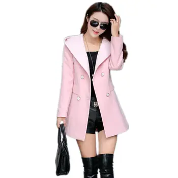 

2019 New Fashion Womens Wintre Capes Womens Jackets Fall Solid Hooded Wool Short Woolen Coat Female 3 Colors Cashmere Coat LD201