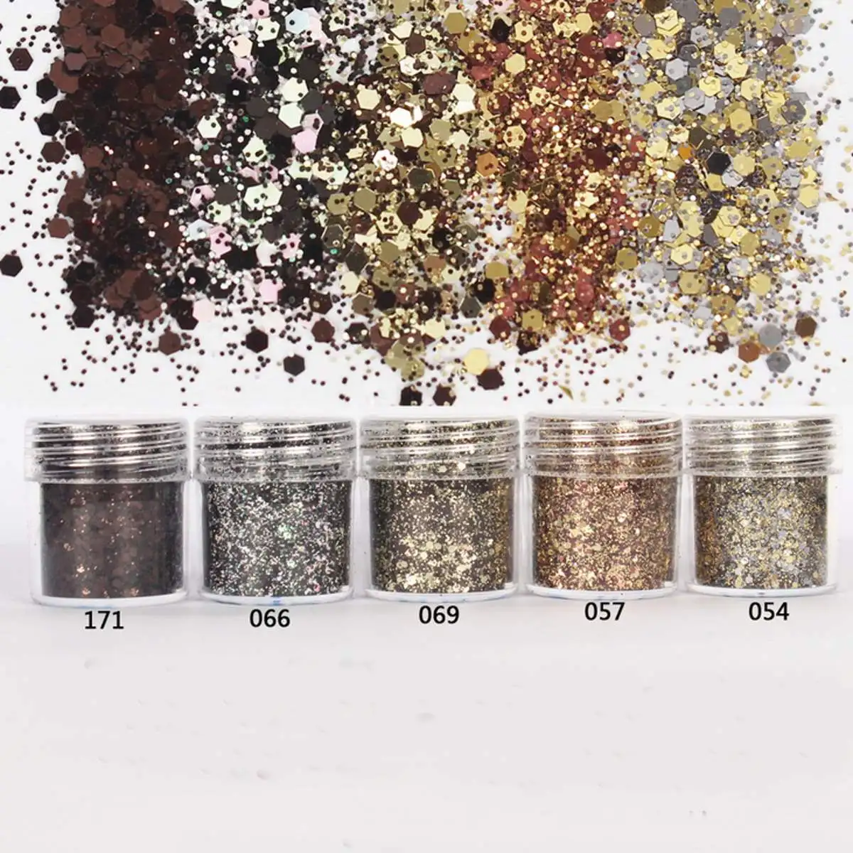 

5box 10ml Coffee Colors Mix Nail Glitter Powder 1mm Sequins Sheets Tips Dust Powder For Body Eyeshadow Nail Art Decoration 2018