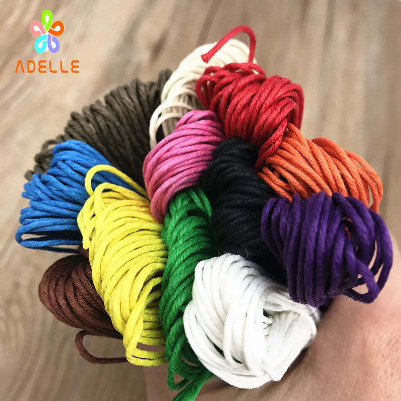 Colored 1mm Waxed Hemp yarn rope 260m photo wall hang tag string zakka