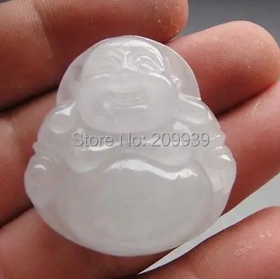 

huij 002727 Certified Noblest Translucent Ice Natural A Jadeite Jade Happy Buddha Pendant