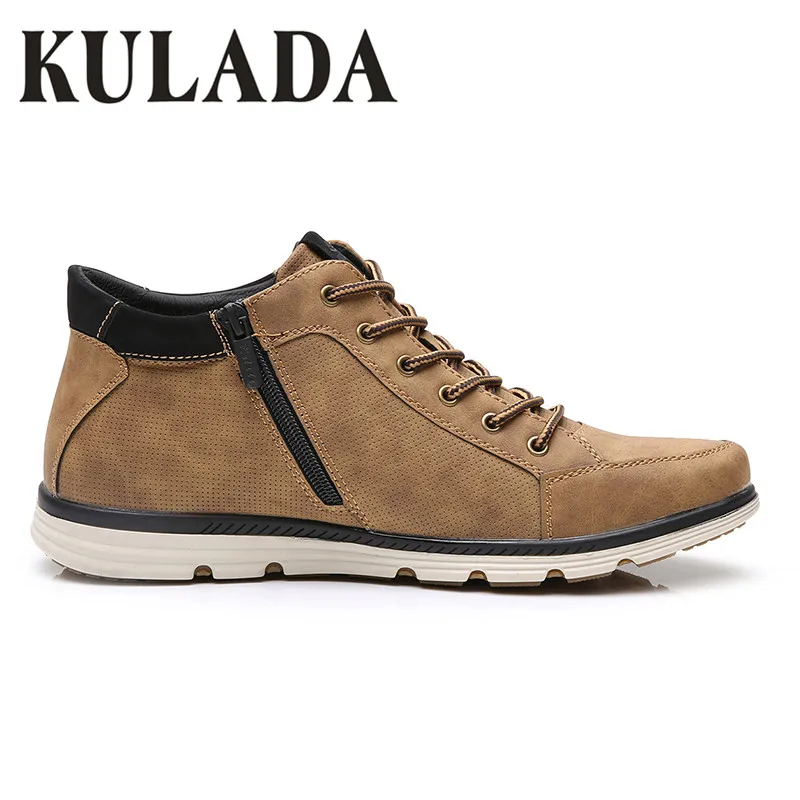 KULADA 2019 Men's Shoes Leather Spring&Autumn Men Boots Comfortable Nature Working Men Lace-up Casual Ankle Boots KULADA 2019 Men's Shoes Leather Spring&Autumn Men Boots Comfortable Nature Working Men Lace-up Casual Ankle Boots