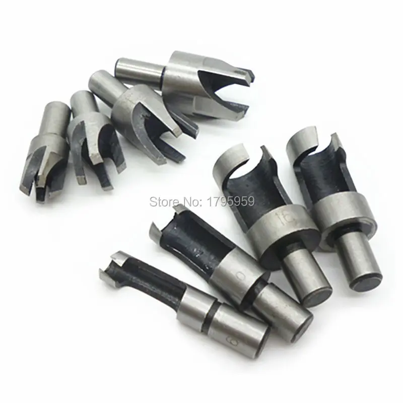 8pcs Wood Plug Cutter StraightTapered Claw Type Drill Bit Set