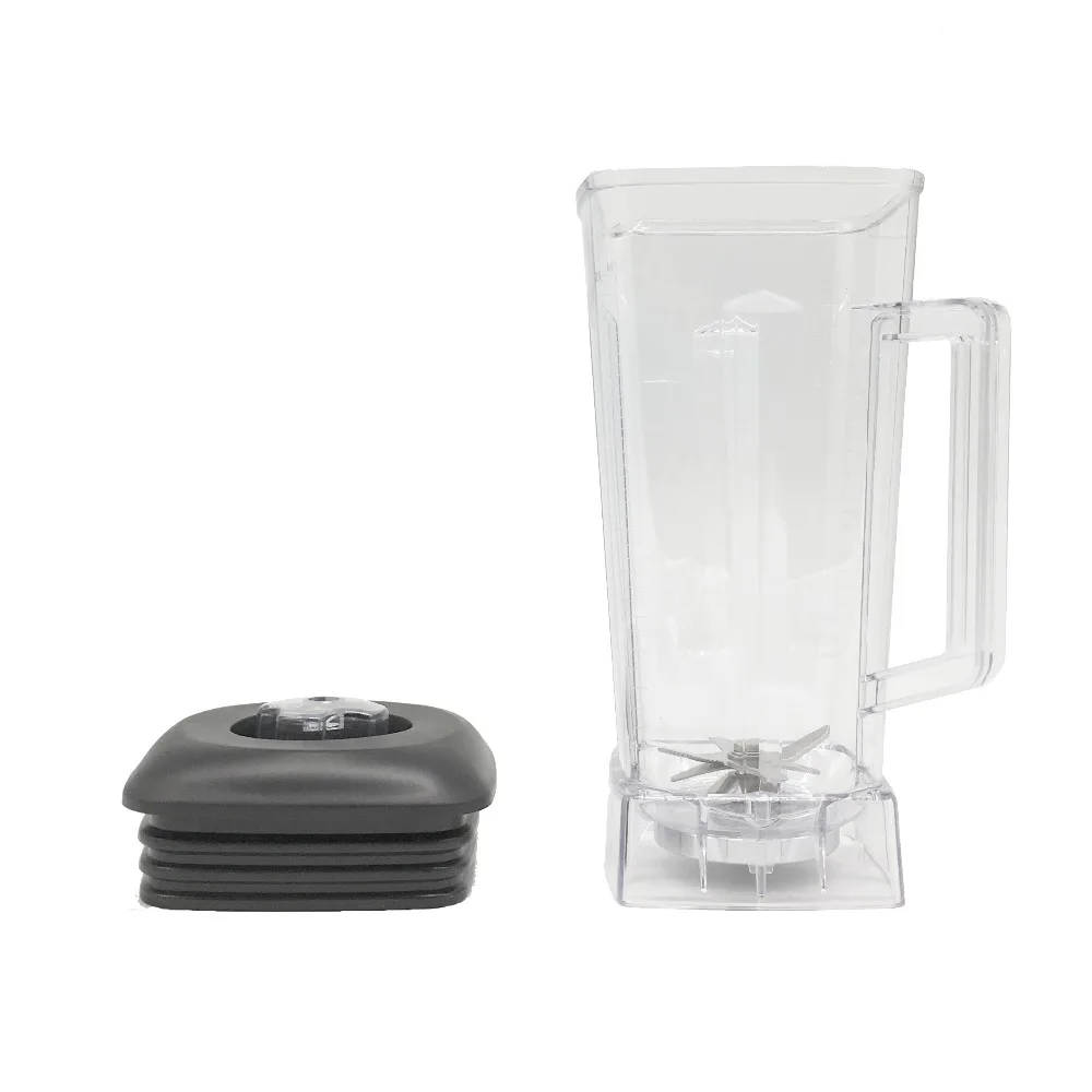 commercial Blender spare parts BPA FREE 2L Square Container Jar Jug Pitcher Cup bottom with serrated smoothies blades lid (9)