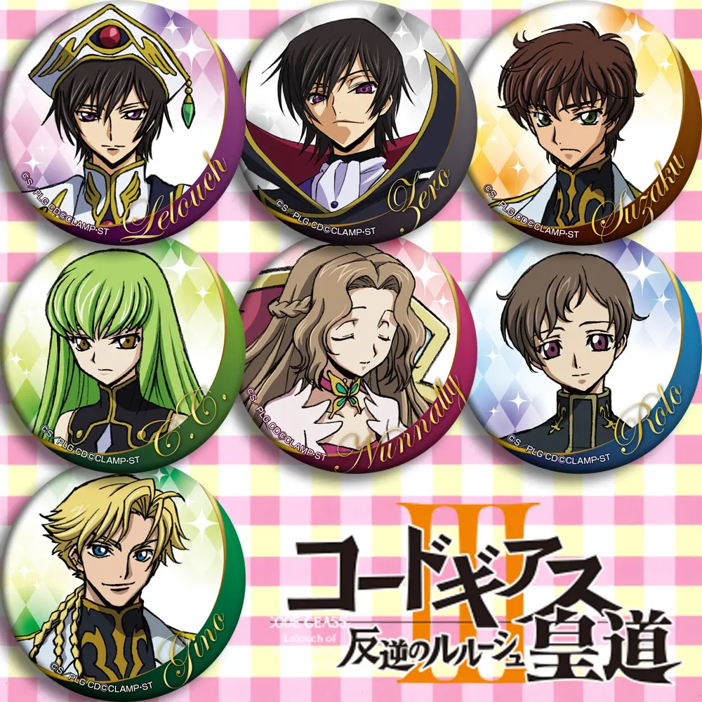 58mm Rebel Anime Badges Code Geass Lelouch Rebellion Kururu Suzaku Badges Broche Ronde Broches Aliexpress