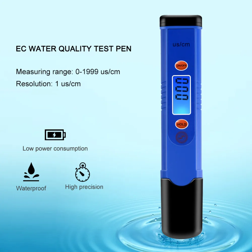 

Yieryi Digital Water Quality Tester , Accuracy Conductivity Pen EC Meter 0~1999uS/cm,Datahold and ATC