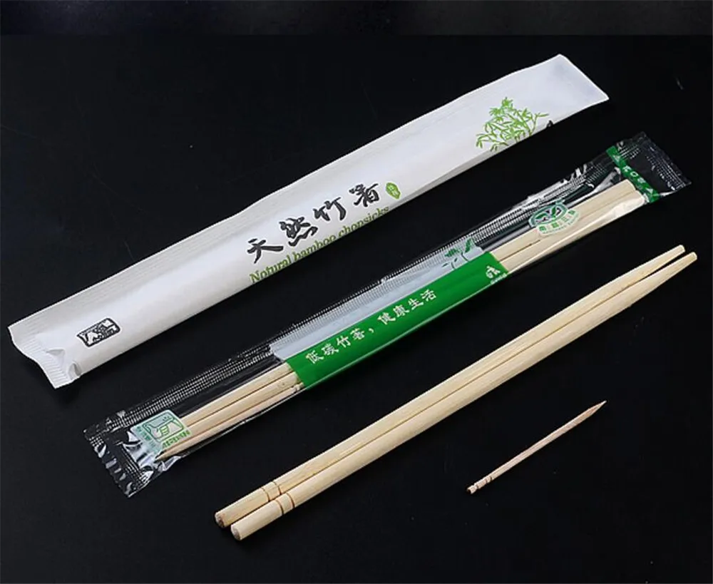High Quality 100 Pairs/Bag Chinese Chopsticks Disposable Bamboo Wooden