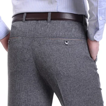 

Uwback 2019 Men Summer Casual Pants Loose Breathable Work Pants Male Thin Cotton Trousers Gray Pantalon Homme Plus Size XA116