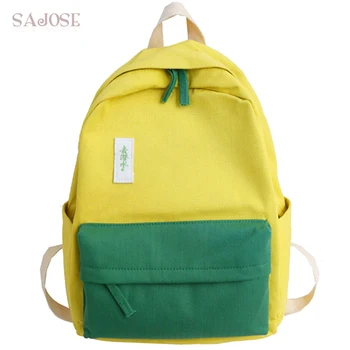 

Backpacks School Bags Teenager For Girl Casual Nylon Lady High Quality Stitching Women Fashion Candy Color Student Shoulder Bag