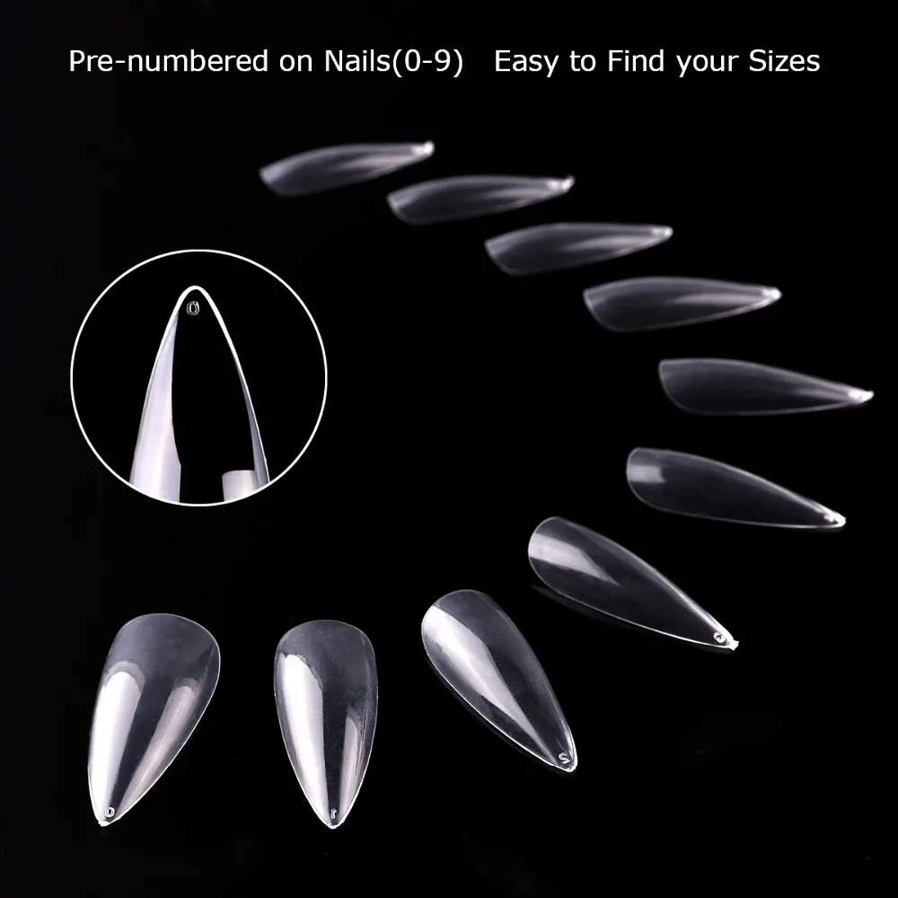 Makartt Stiletto Nails 500 шт острые накладные ногти для маникюра, акриловые салонные натуральные прозрачные ногти A0535