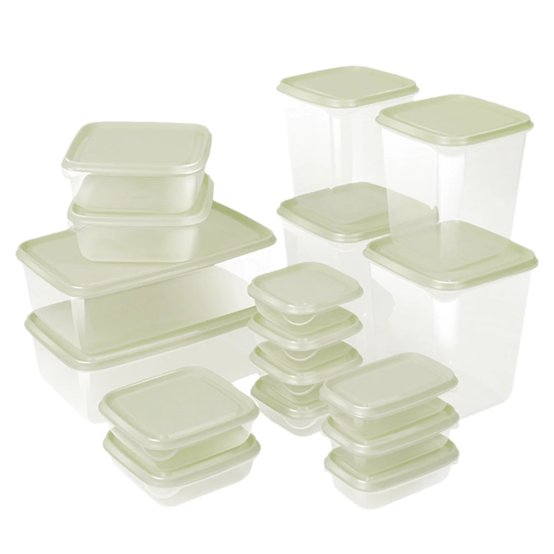17 piezas de plástico caja de almacenamiento de alimentos sellados preservación para Camping al aire libre familia comer vajilla-rosa claro