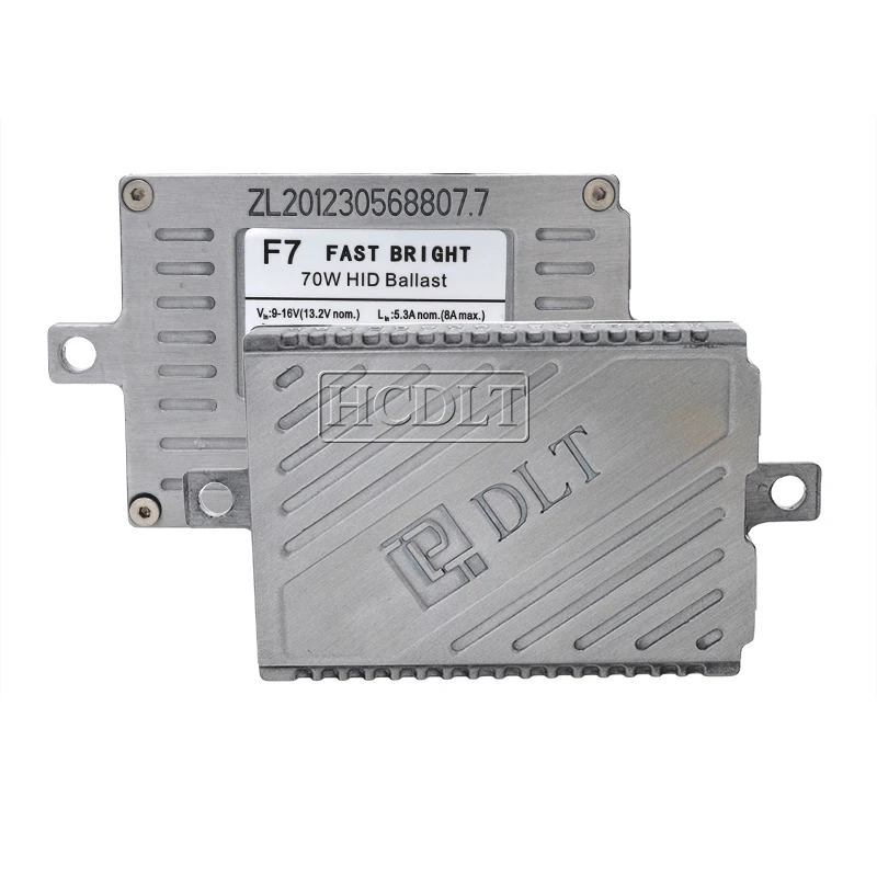 HCDLT AC 12V Fast Bright 70W DLT F7 Fast Start Slim HID Ballast Kit Xenon H7 H1 H3 H11 HB3 9012 D2H 5500K Bulb HID Headlight Kit