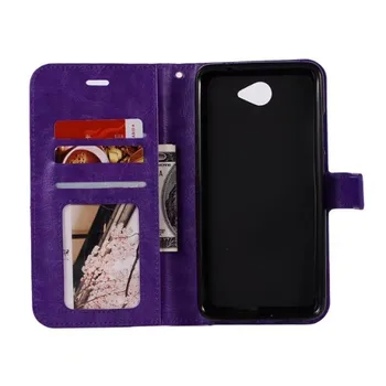 

100pcs/lot New Crazy horse grain wallet PU Leather case cover For Huawei Y7 Y 7 5.5'' card holder