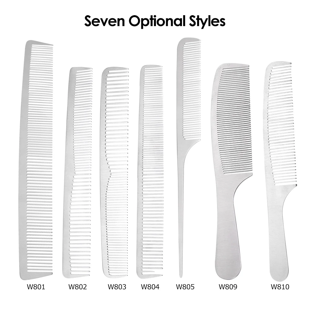 Stainless Steel Hair Brush Comb Salon Anti Static Hair Cutting