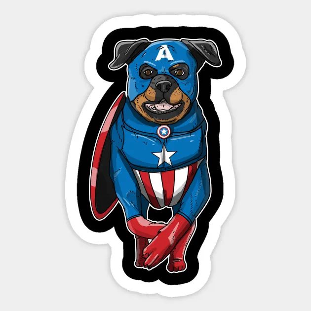 

1PCS Captain Rottweiler Sticker For Car Sticker motorcycle refrigerator suitcase skateboard waterproof Decal