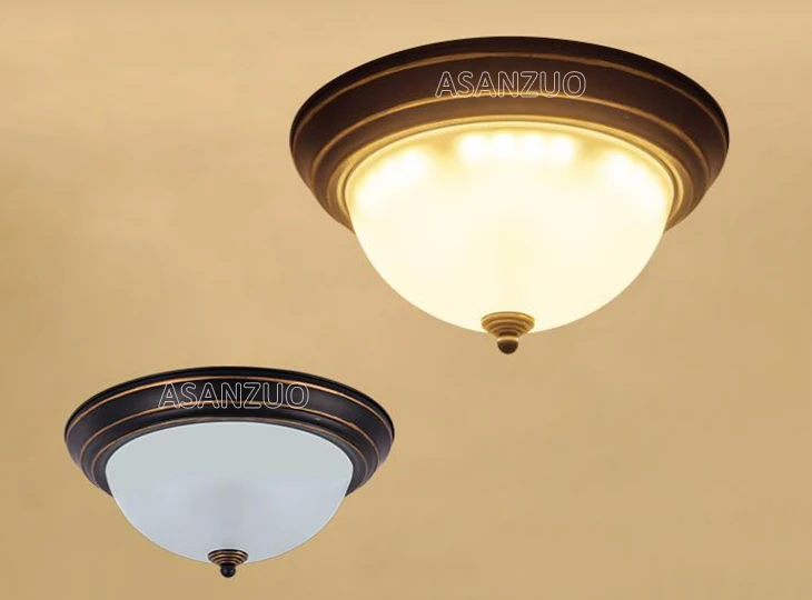 Американский кантри стиль потолочные светильники лампа для гостиной спальни Лофт промышленный коридор огни винтажные стеклянные