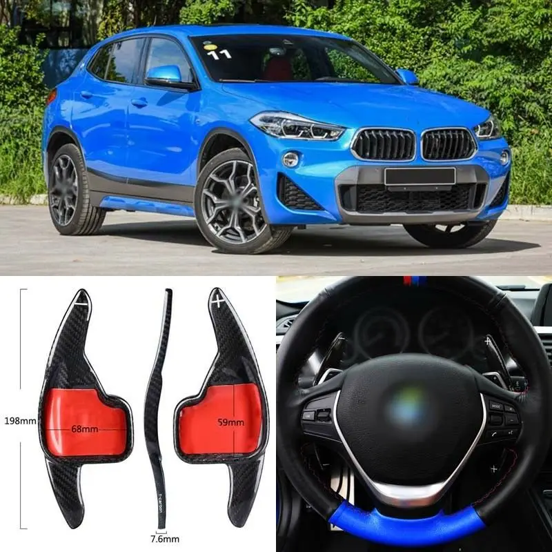 

Carbon Fiber Gear DSG Steering Wheel Paddle Shifter Cover Fit For BMW X2 2018