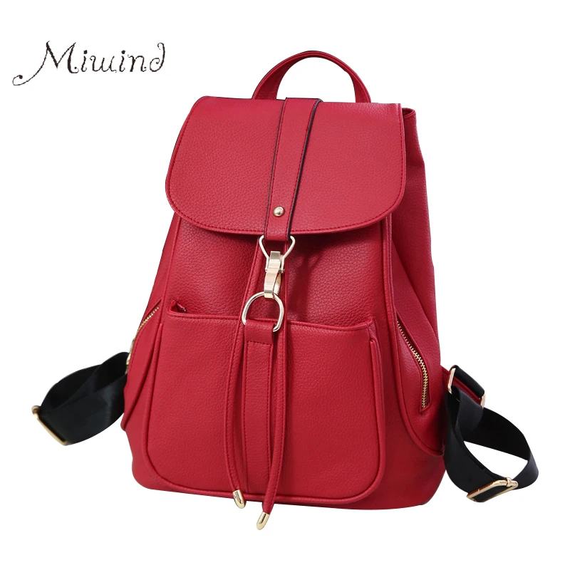Women Backpack For Teenagers Girls Laptop Waterproof Leather Candy Color Luxury Designer Fashion Rucksack Ladies Drawstring