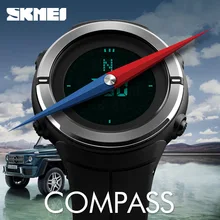 SKMEI модные спортивные часы Для мужчин компас Водонепроницаемый Открытый Смотреть таймера Цифровые наручные часы Relogio Masculino 1294