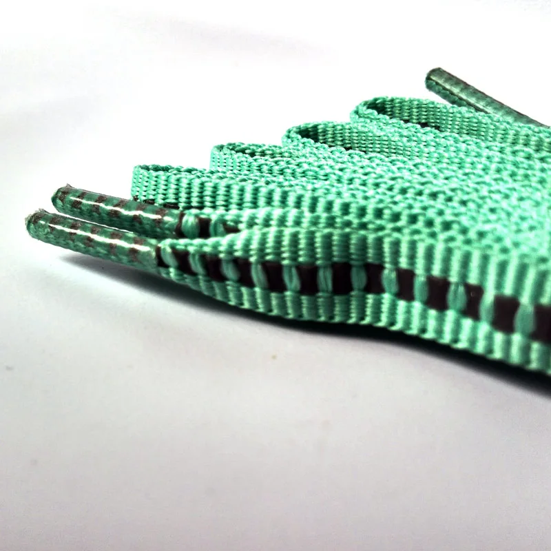 JUP1-12Pair Apple green Reflective Flat Shoelaces Luminous Safety Shoelaces Not Visible Cords Fashion Sneakers Basketballs Laces