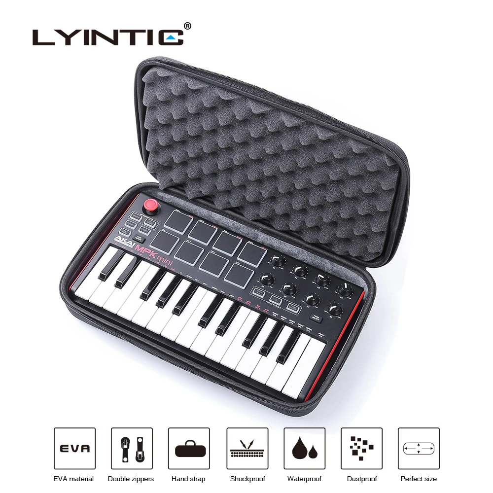 Portable EVA Case for Akai Professional MPK Mini MKII&MPK Mini Play |25-Key Ultra-Portable USB MIDI Drum Pad&Keyboard Controller
