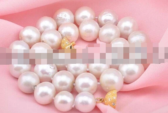 

huij 004905 Big 16mm WHITE ROUND Edison KESHI REBORN PEARL NECKLACE