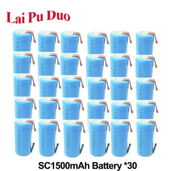 

SC Battery Cell NI-CD 1500mAh 1.2V Subc Batteria Rechargeable Power Bank SC Accumulator 30 Pack